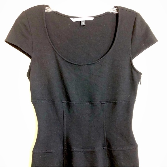 Diane Von Furstenburg Black Knit Dress Cap Sleeve Size 8 - Picture 6 of 9